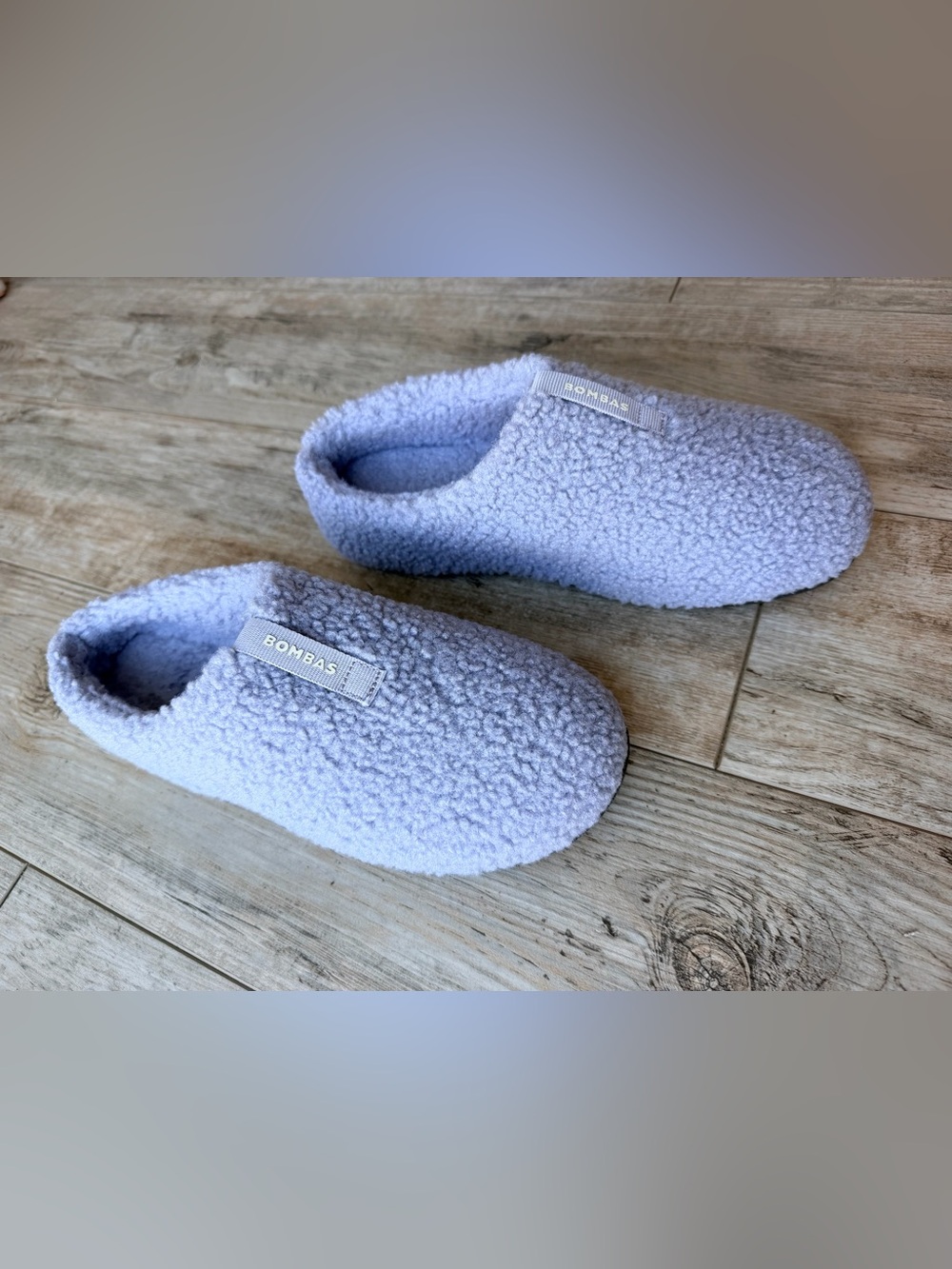 Bombas Sunday Slippers Dusty Purple Sherpa Fleece Slip On Mules Women's Size 8